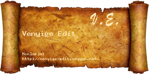 Venyige Edit névjegykártya